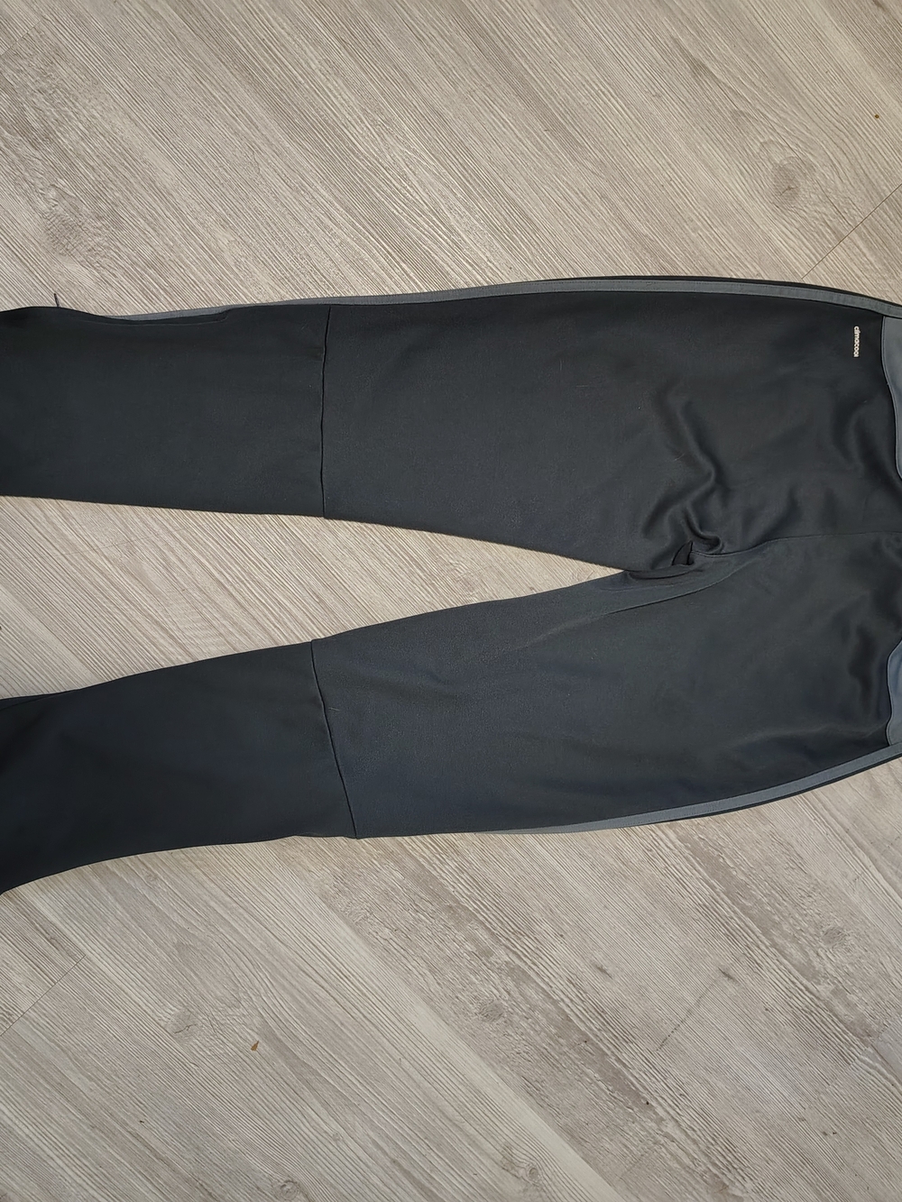 adidas Black Jogger Pants with Gray Side Stripes - Picture 2 of 5